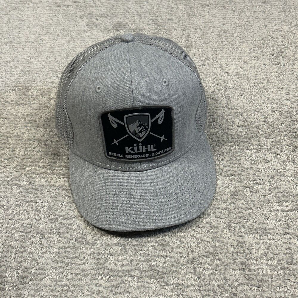 Kuhl Gray Snapback Mesh Hat Baseball Cap Mens Adjustable Rebels Renegades Outlaw